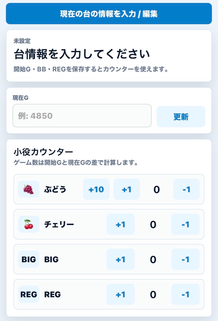 小役カウンター部分の拡大画面